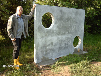 Aufstellen der Beton Torwand